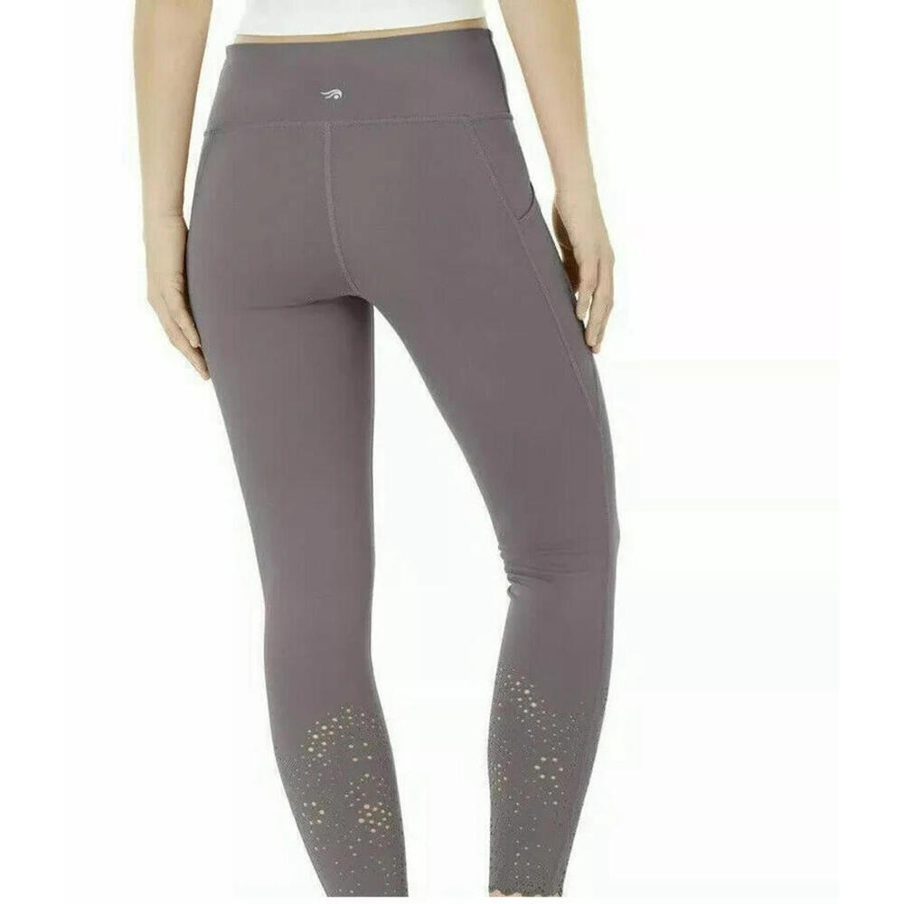 Ideology Pants Legging Perforated Ankle Mid Rise Purple Women Sz XXL NEW NWT 467 - Picture 2 of 2